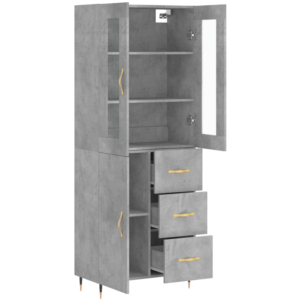 vidaXL 3 Door 3 Drawer Concrete Grey Highboard Image 4