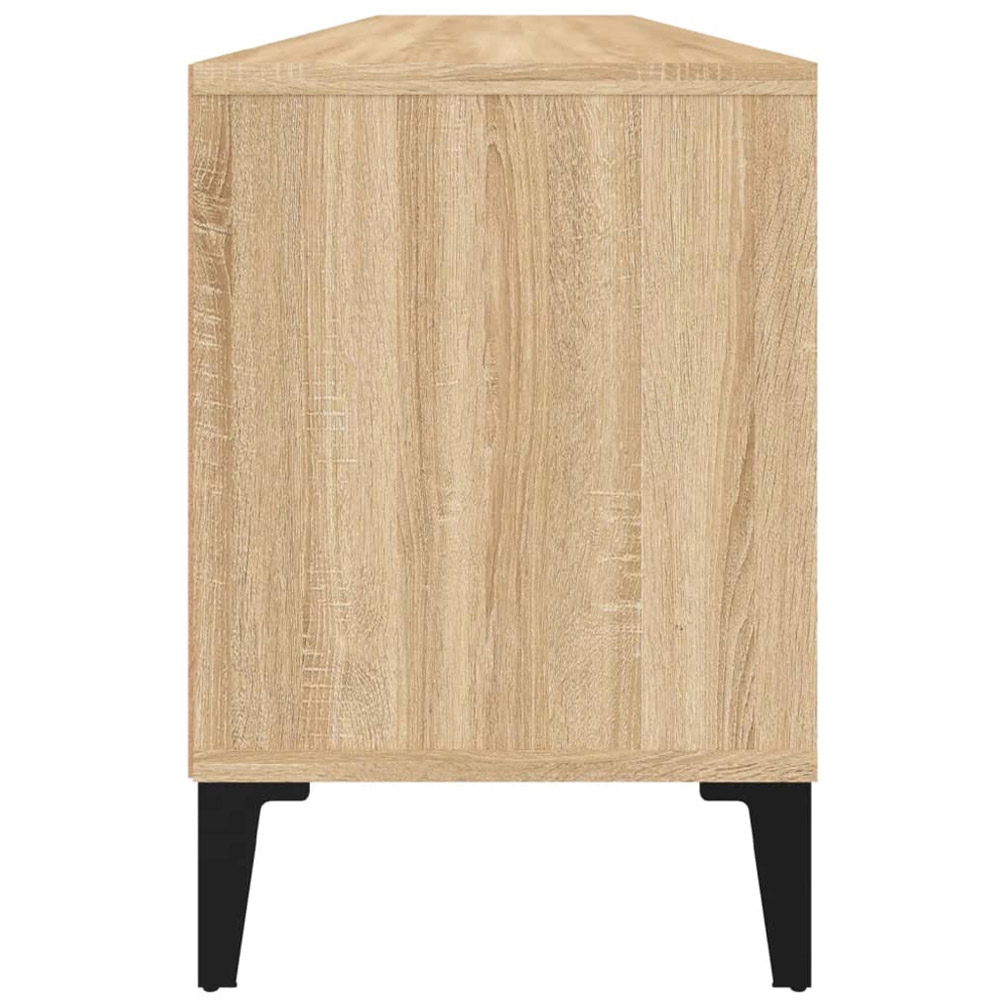 vidaXL 3 Drawer 3 Open Shelf Sonoma Oak TV Cabinet with Black Legs Image 8