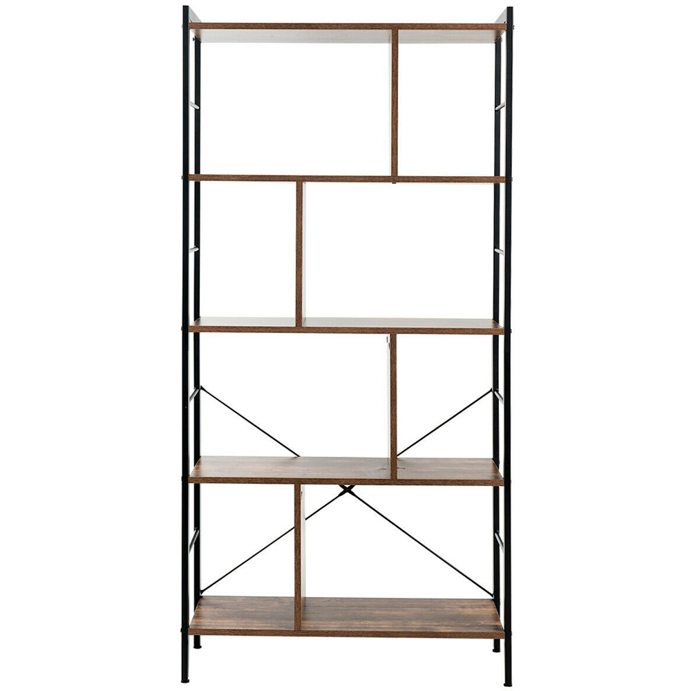 Costway 5 Shelf Black Freestanding Bookshelf Image 3