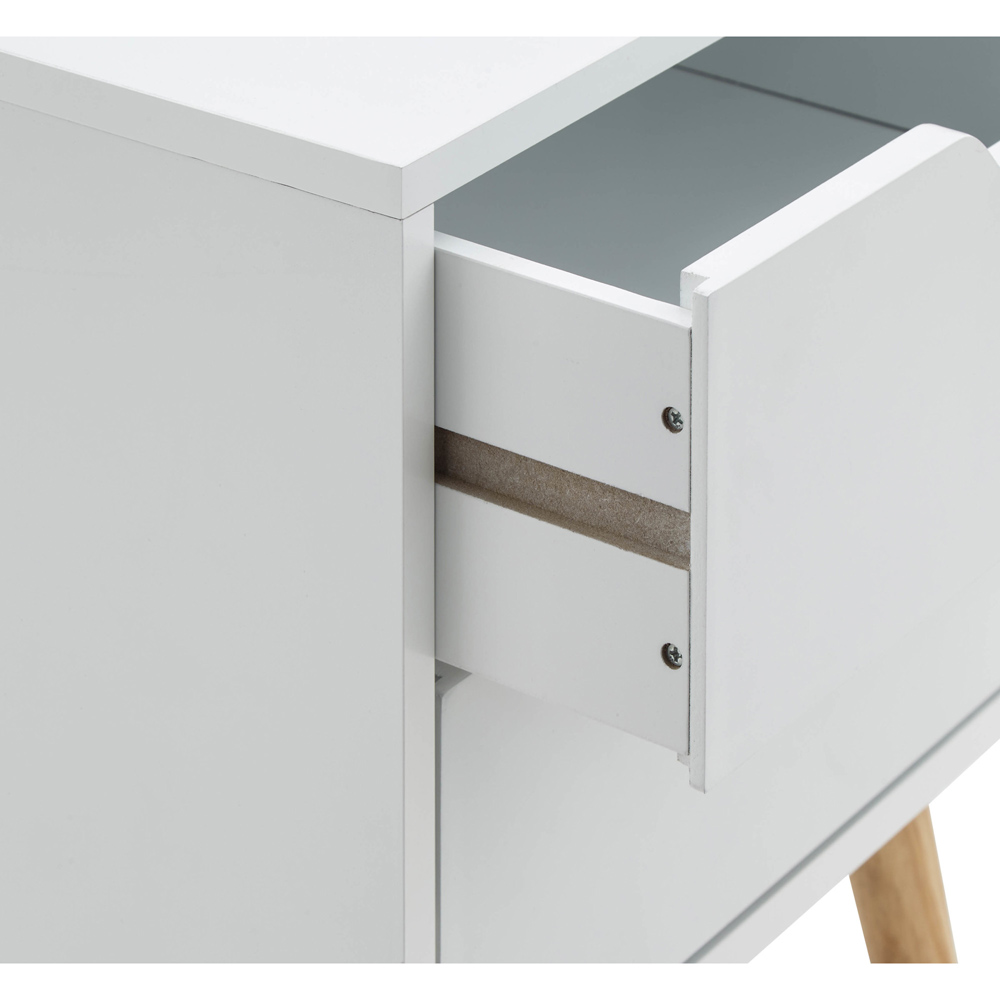 GFW Nyborg 2 Drawer White Bedside Table Image 7