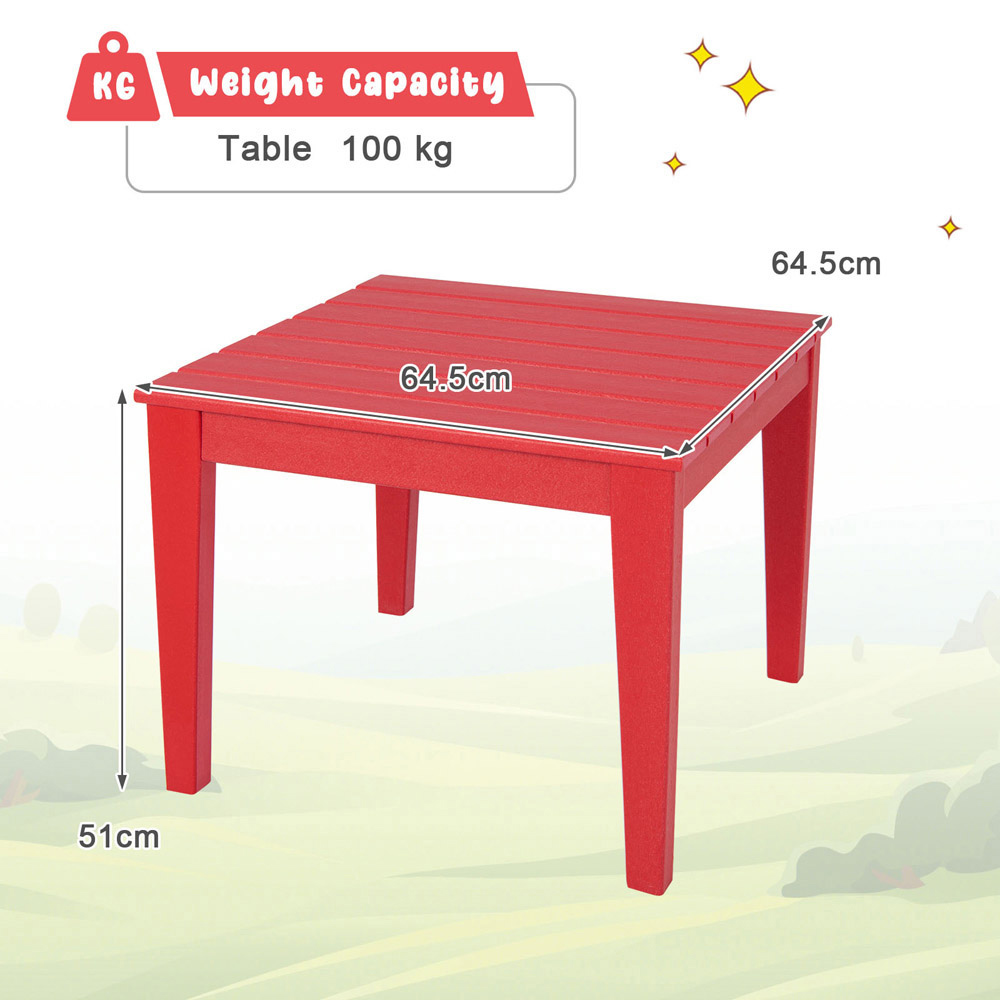 Costway Square Kids Table Red Image 8