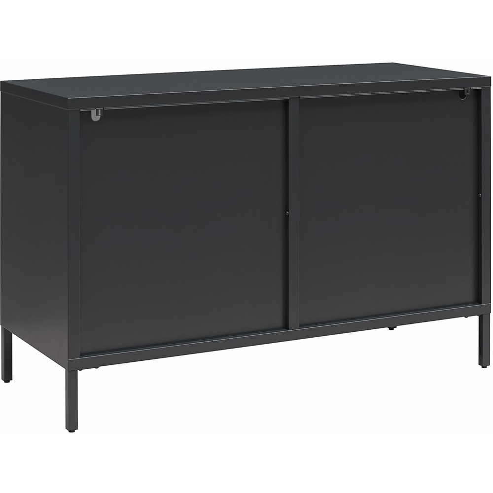 Dorel Luna 2 Door Black Fluted Glass Wide Accent Cabinet Image 6