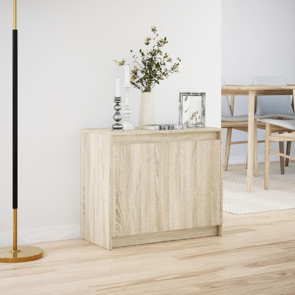 vidaXL 2 Door Sonoma Oak Sideboard with RGB LED Lights Image 4