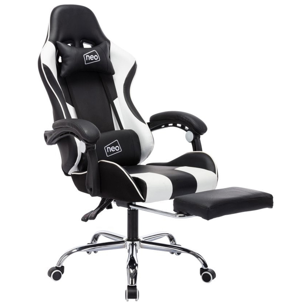 Neo White PU Leather Swivel Massage Office Chair Image 2