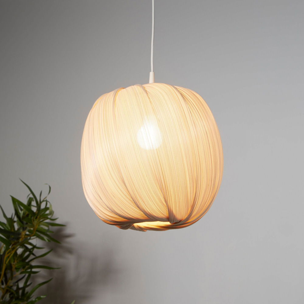 Lighting Collection Tusk Natural Bamboo Ceiling Lamp Shade 30cm Image 2
