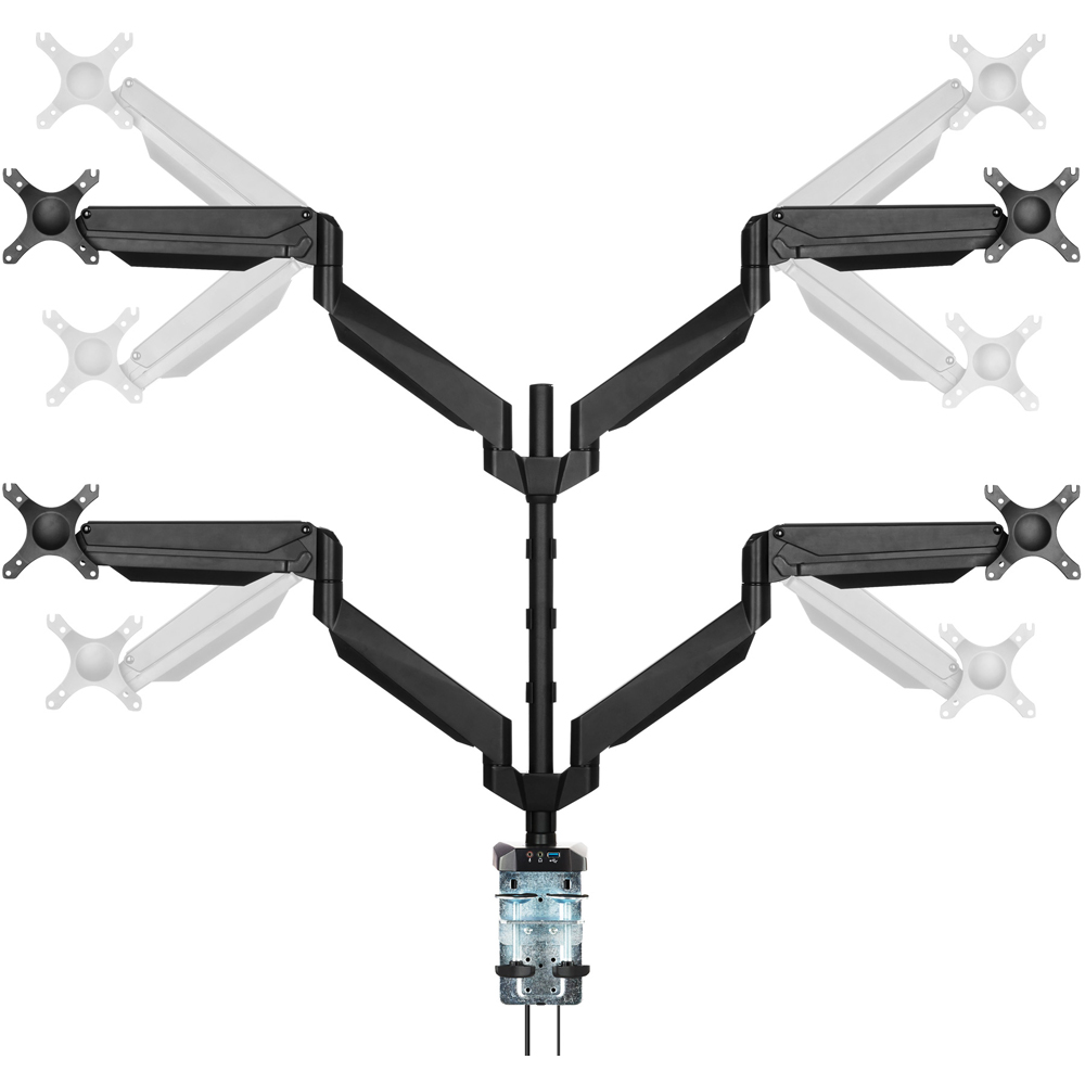 tectake 4 Screen Swivel Adjustable Monitor Arm Image 5