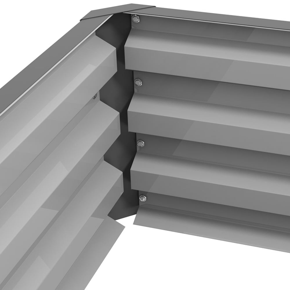 Outsunny Light Grey Raised Garden Bed Elevated Planter Box for Flowers Image 3