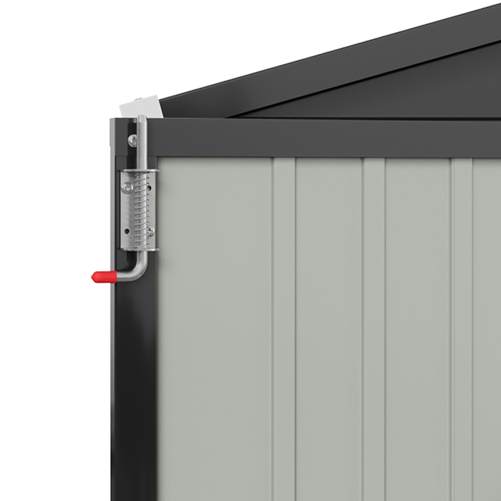 Living and Home 8 x 5.7ft Black Metal Apex Roof Garden Storage Shed Image 6