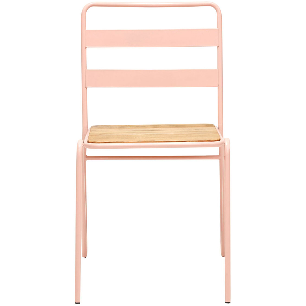 Premier Housewares District Pink Metal and Elm Wood Dining Chair Image 2