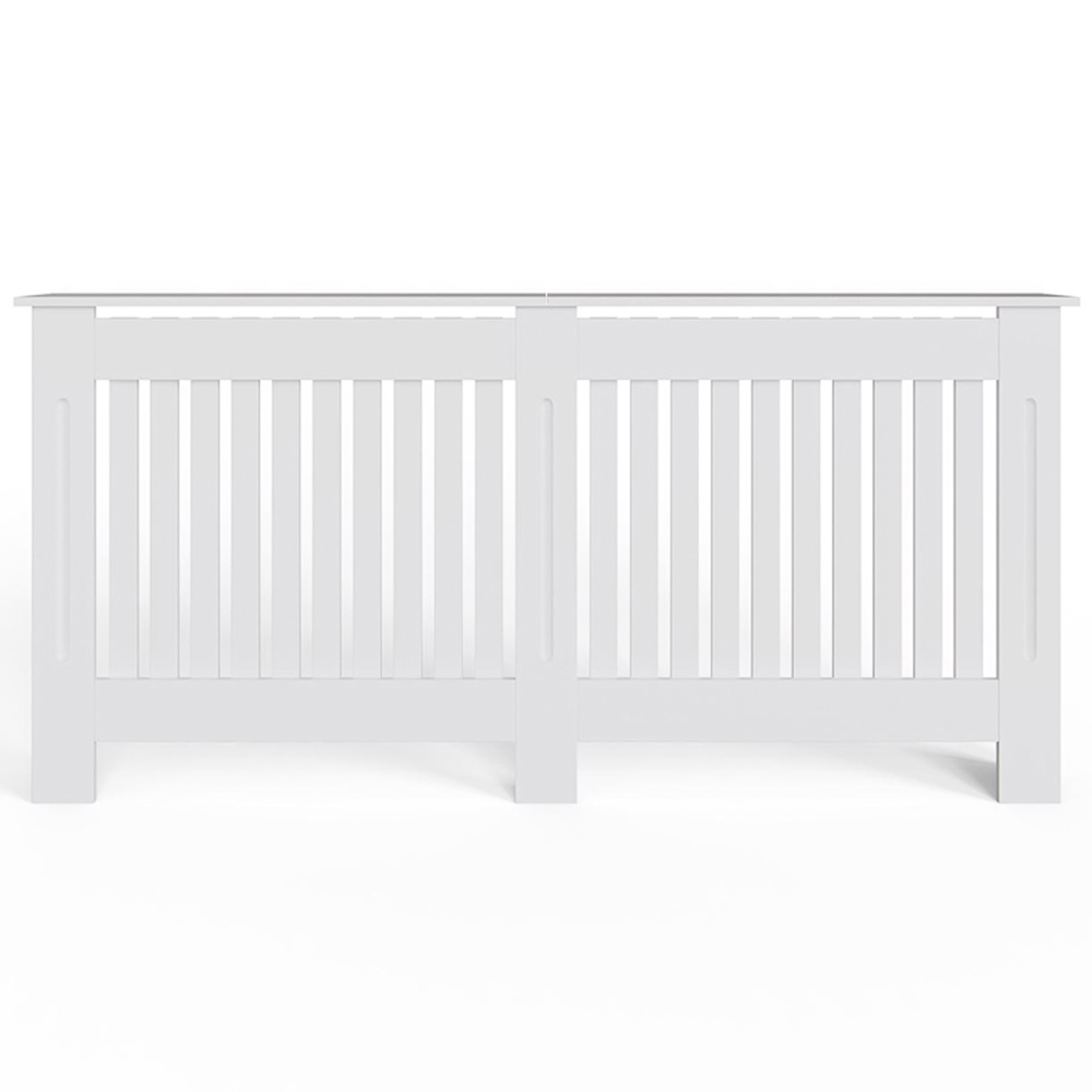 FWStyle White Vertical Slat MDF Radiator Cover XL Image 3