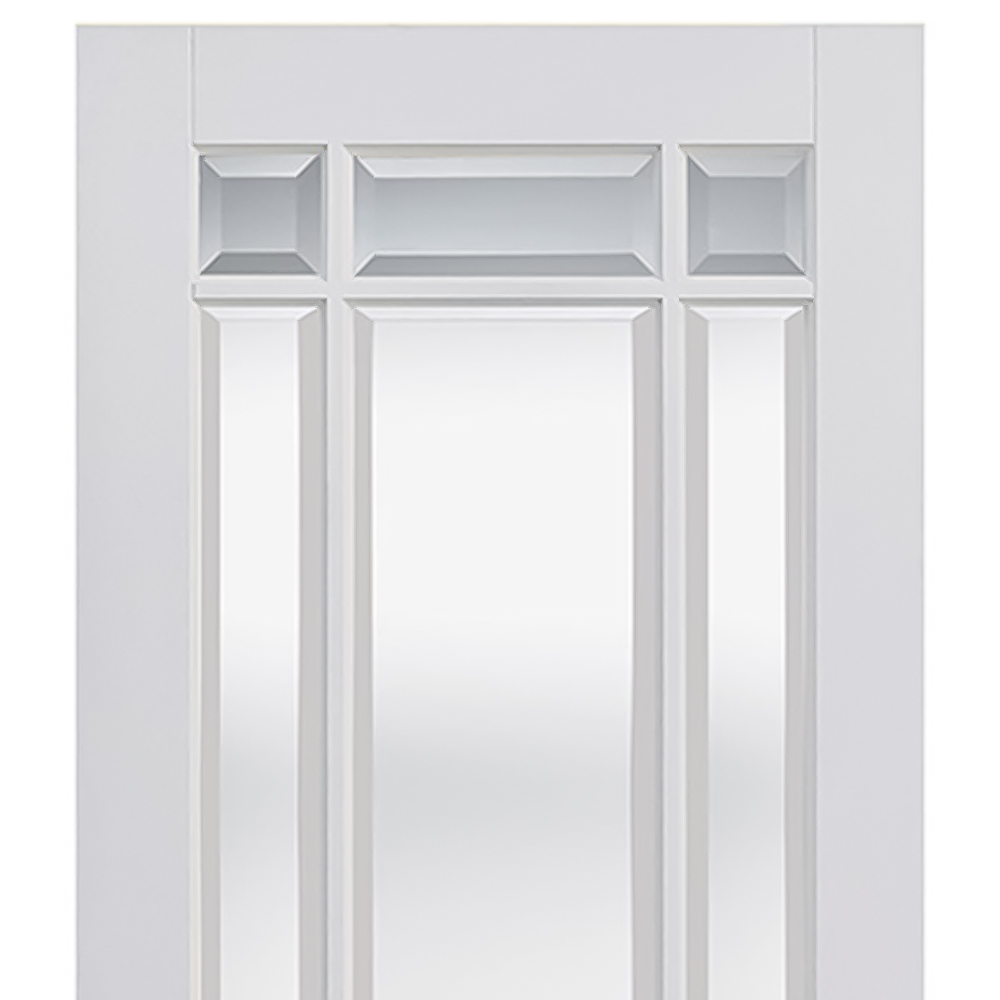 LPD Doors Downham White 9L Clear Bevelled Glass Primed Internal Door 1981 x 686mm Image 2