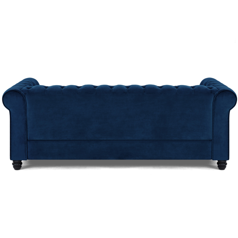 Home Detail Chesterfield 3 Seater Studded Blue Velvet Sofa Image 3