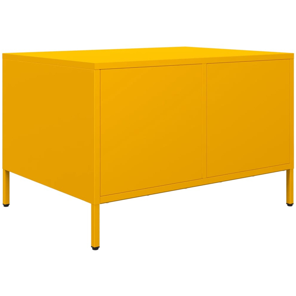 vidaXL 2 Drawer Mustard Yellow Cold-Rolled Steel TV Cabinet Image 8