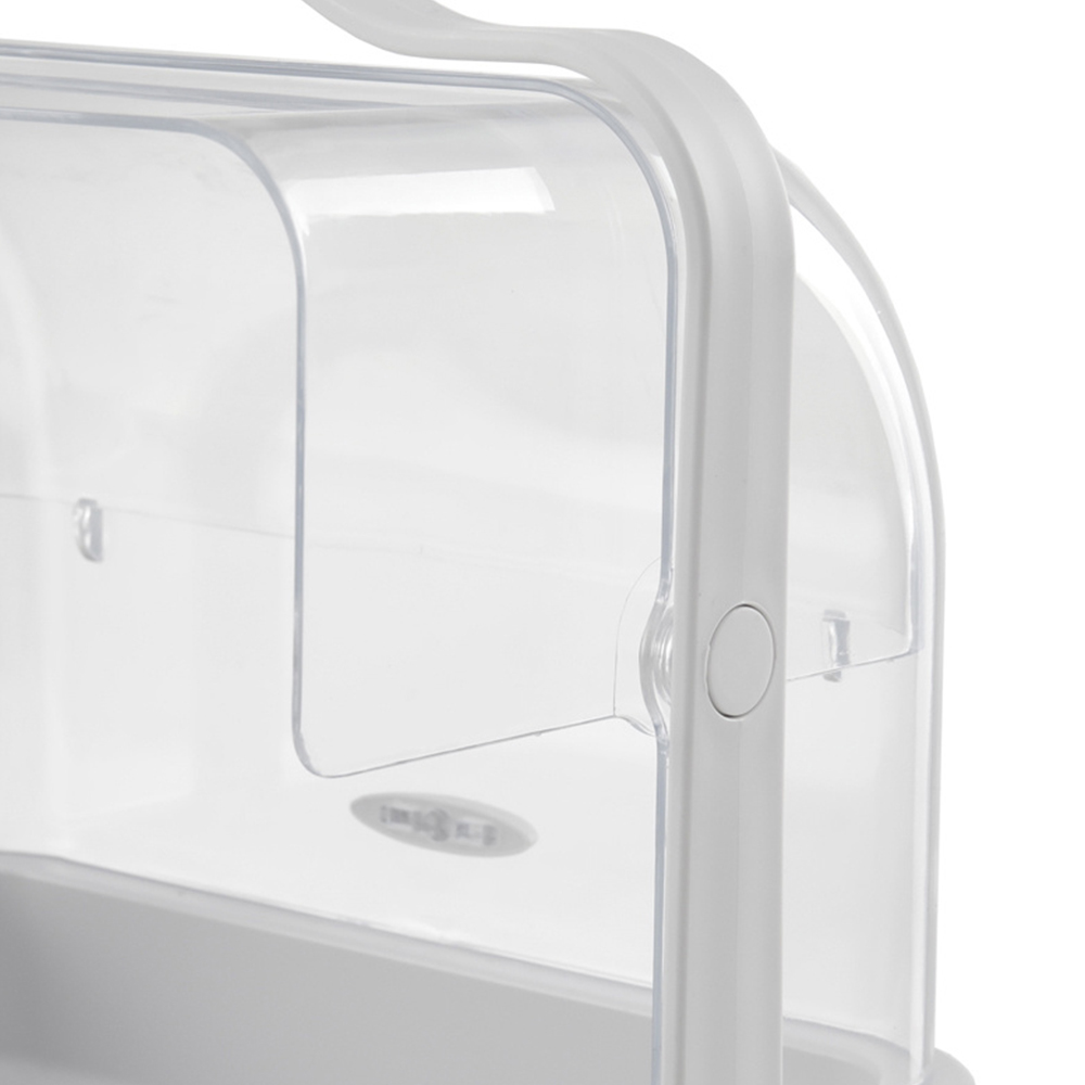 H&O Direct Single Tier White Portable Dustproof Makeup Storage Box Image 4