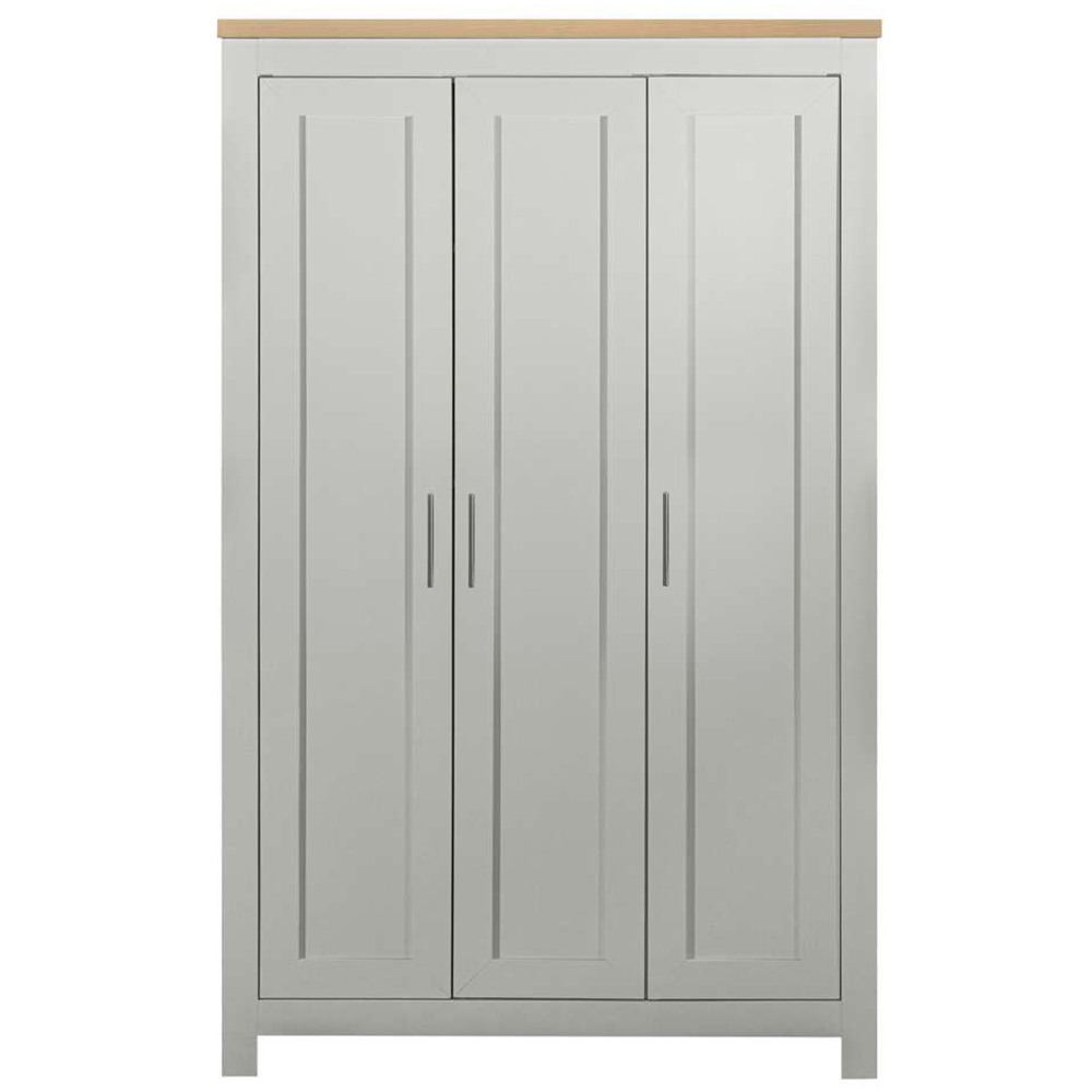 Highgate 3 Door Grey and Oak Wardrobe Image 3