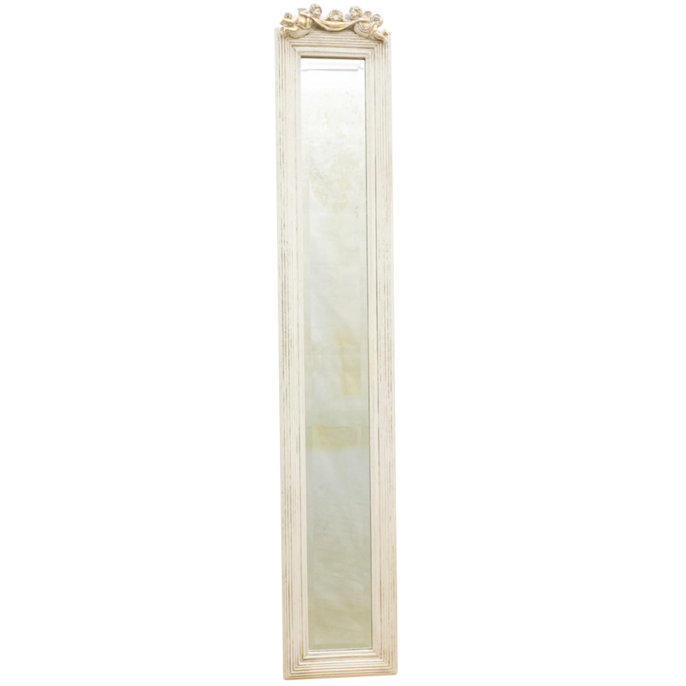 Acacia Home Antique White Elegant Slim Wall Mirror 109 x 13cm Image 1
