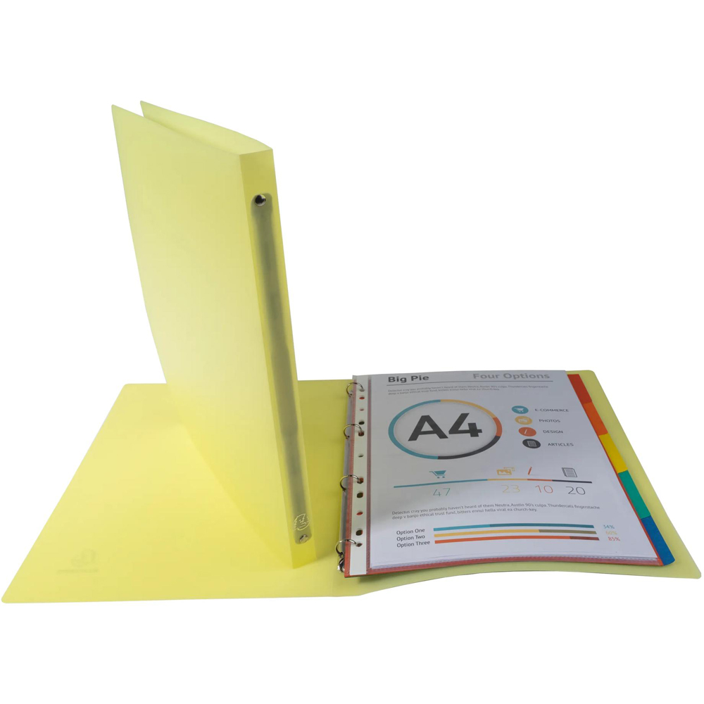 Exacompta Chromaline A4 Multicolour PP 4R Ring Binder 15mm 20 Pack Image 4