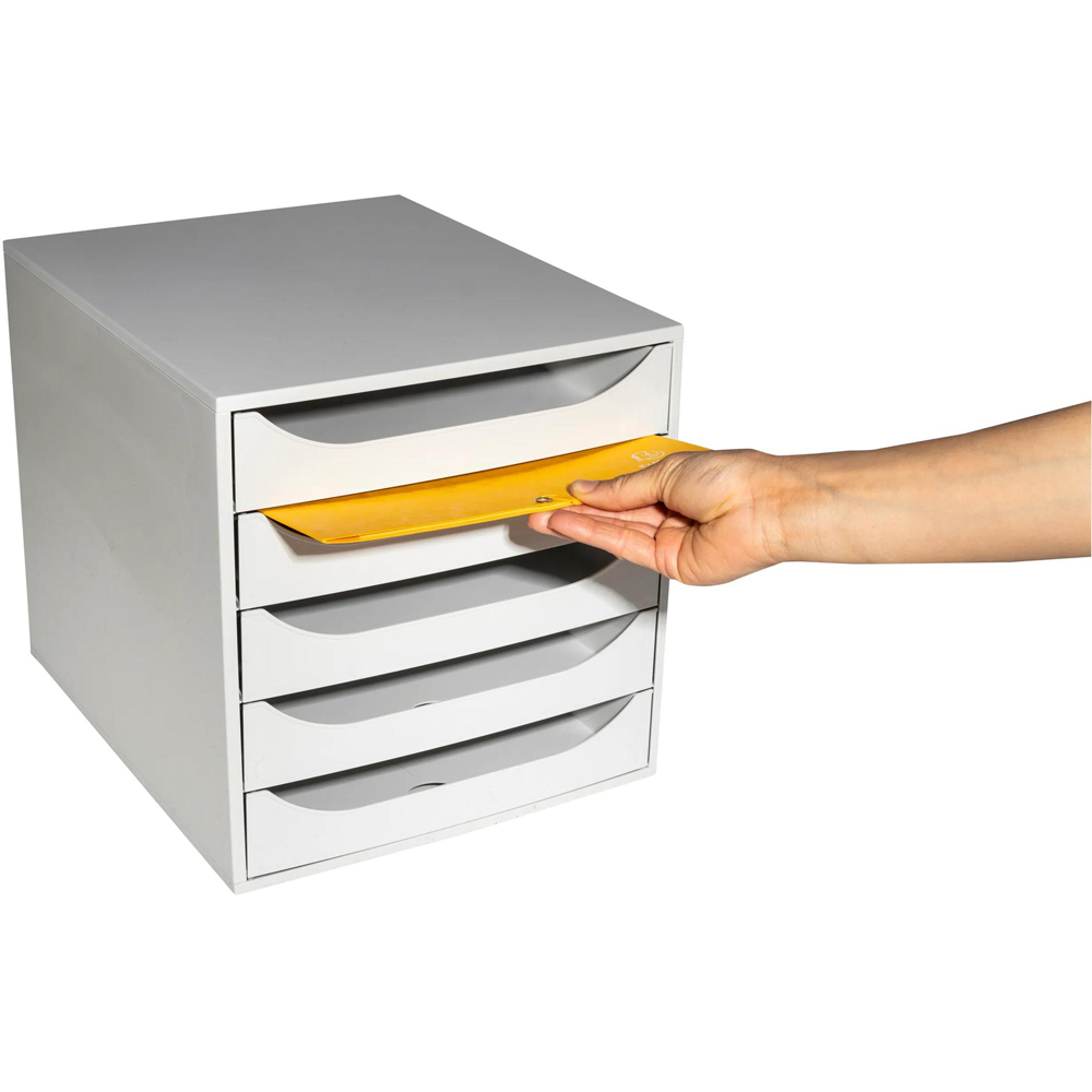 Exacompta EcoBox Office 5 Drawer Grey Desk Organiser Image 4