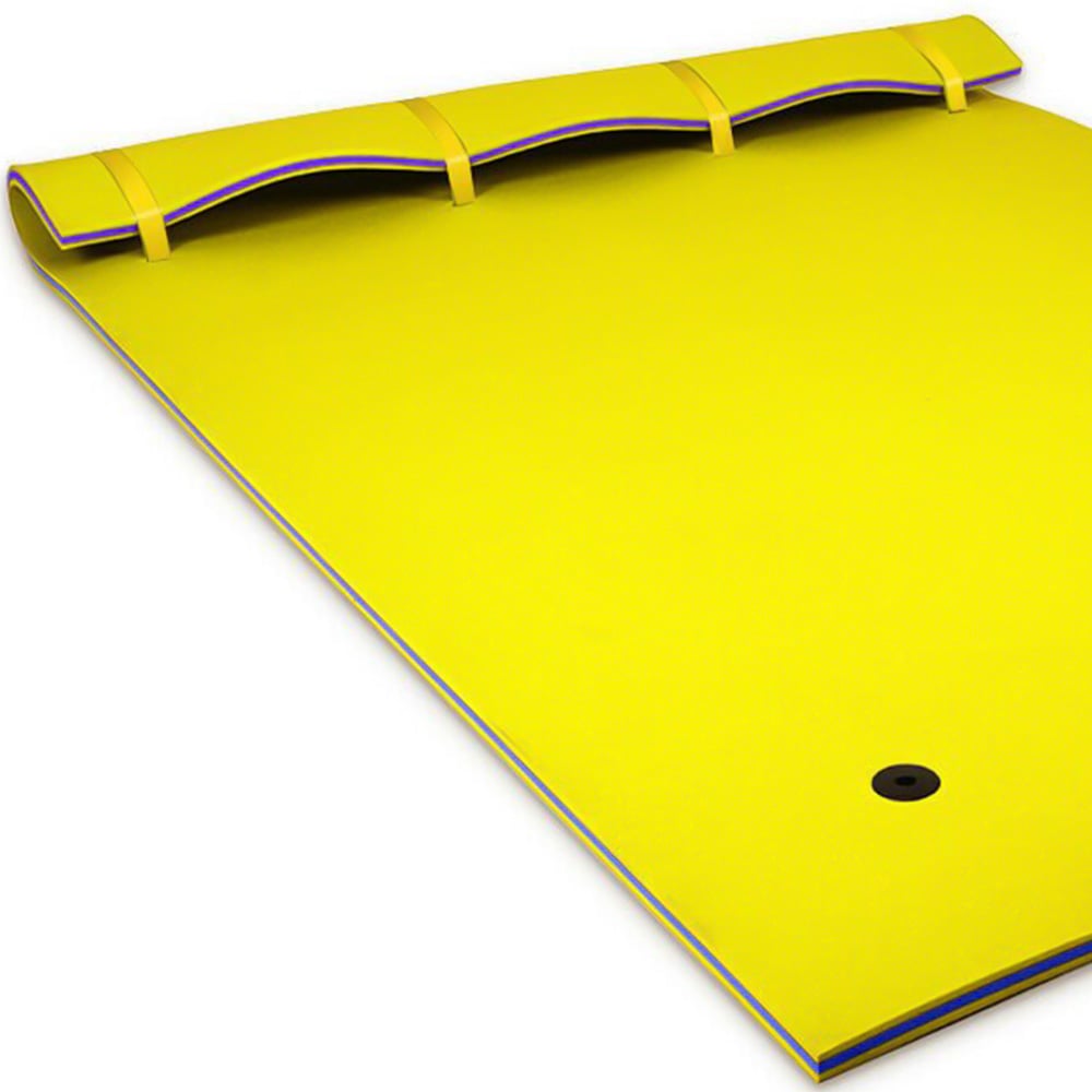 Costway 3 Layer Yellow Floating Swimming Mat Large Image 2