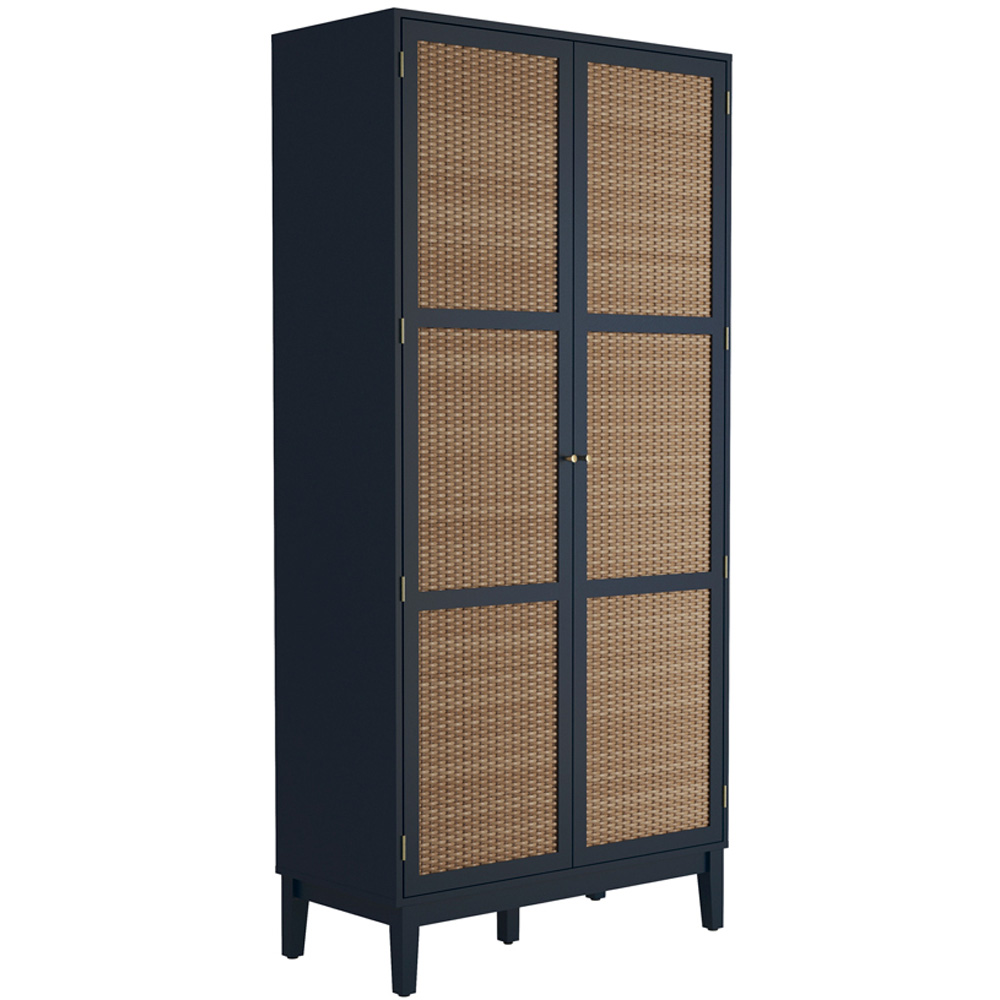 Bordeaux 2 Door Blue Rattan Wardrobe Image 3