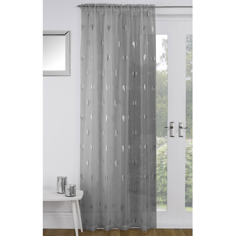 Birch Panel Curtain - Silver / 137cm Image 1