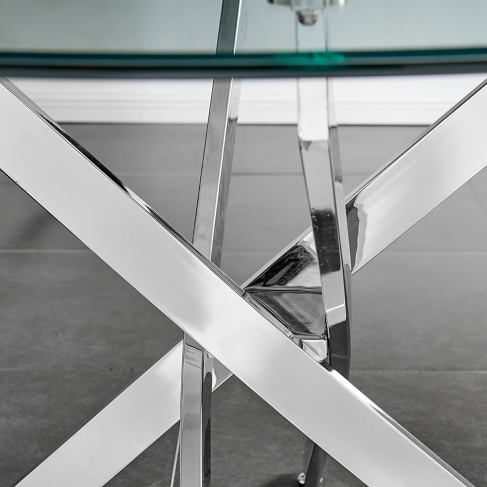 Furniturebox Arona Cesano 6 Seater Round Dining Set Black and Chrome Image 5