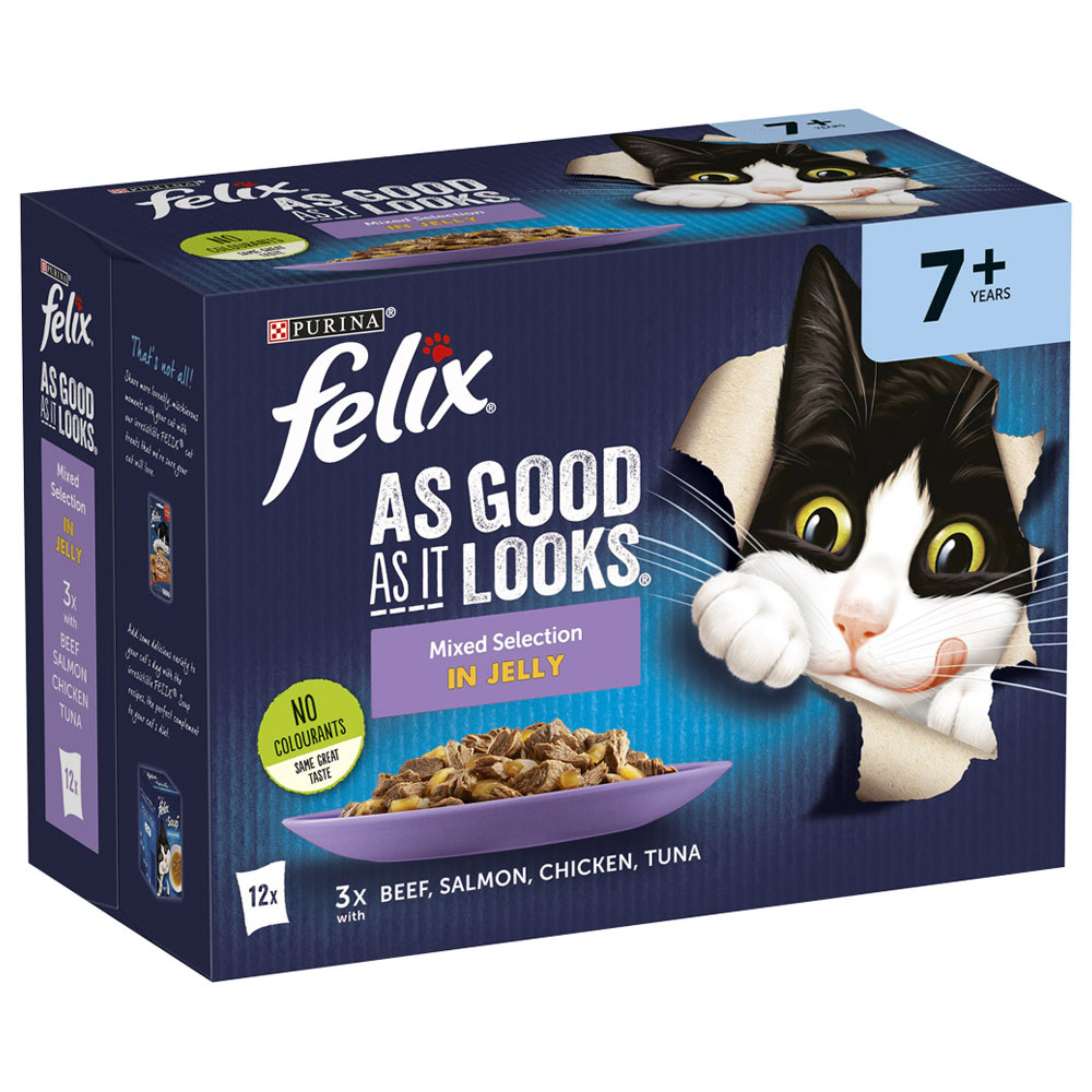 Purina Felix As Good As It Looks Senior Mixed Selection in Jelly Wet Cat Food 12 x 100g Image 3