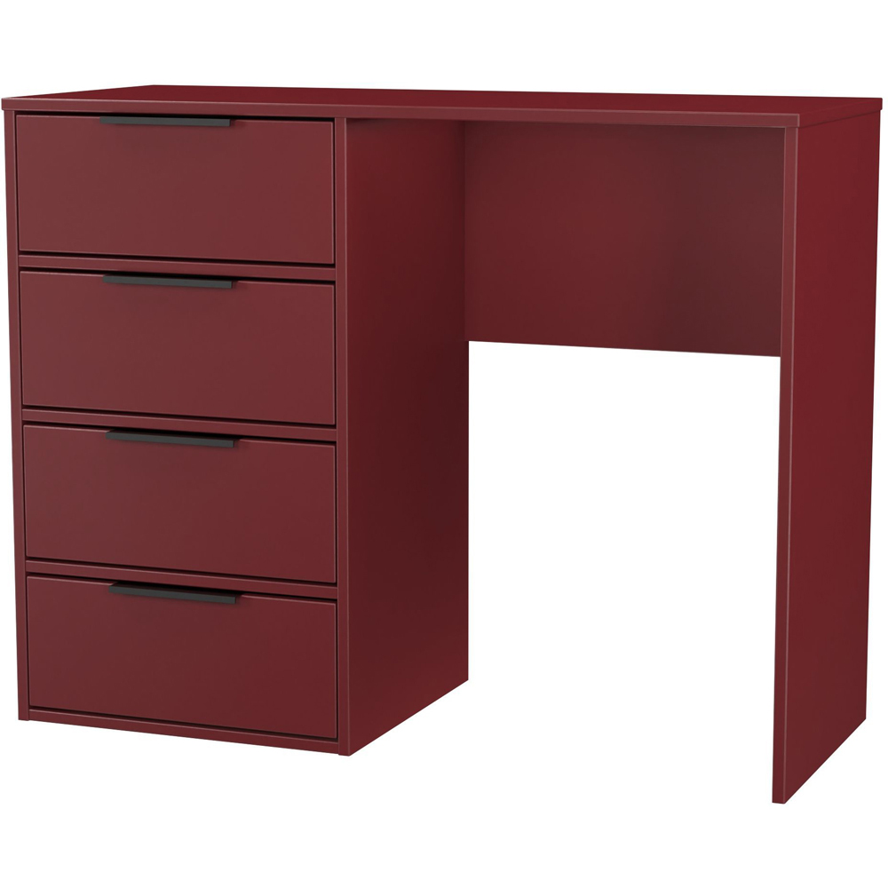 Crowndale Hong Kong 4 Drawer Red Matt Vanity Dressing Table Ready Assembled Image 2