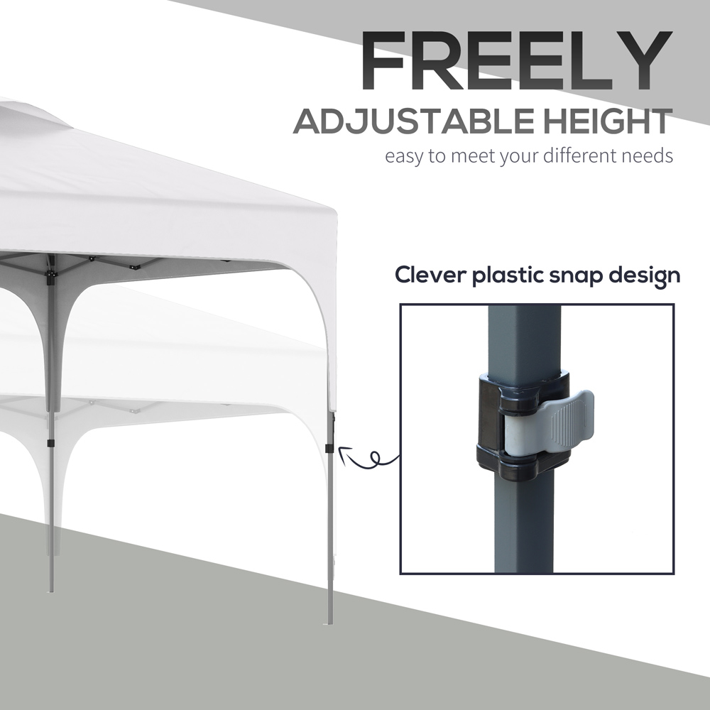 Outsunny 3 x 3m White Pop Up Gazebo with Wheeled Carry Bag and 4 Weight Bag Image 6