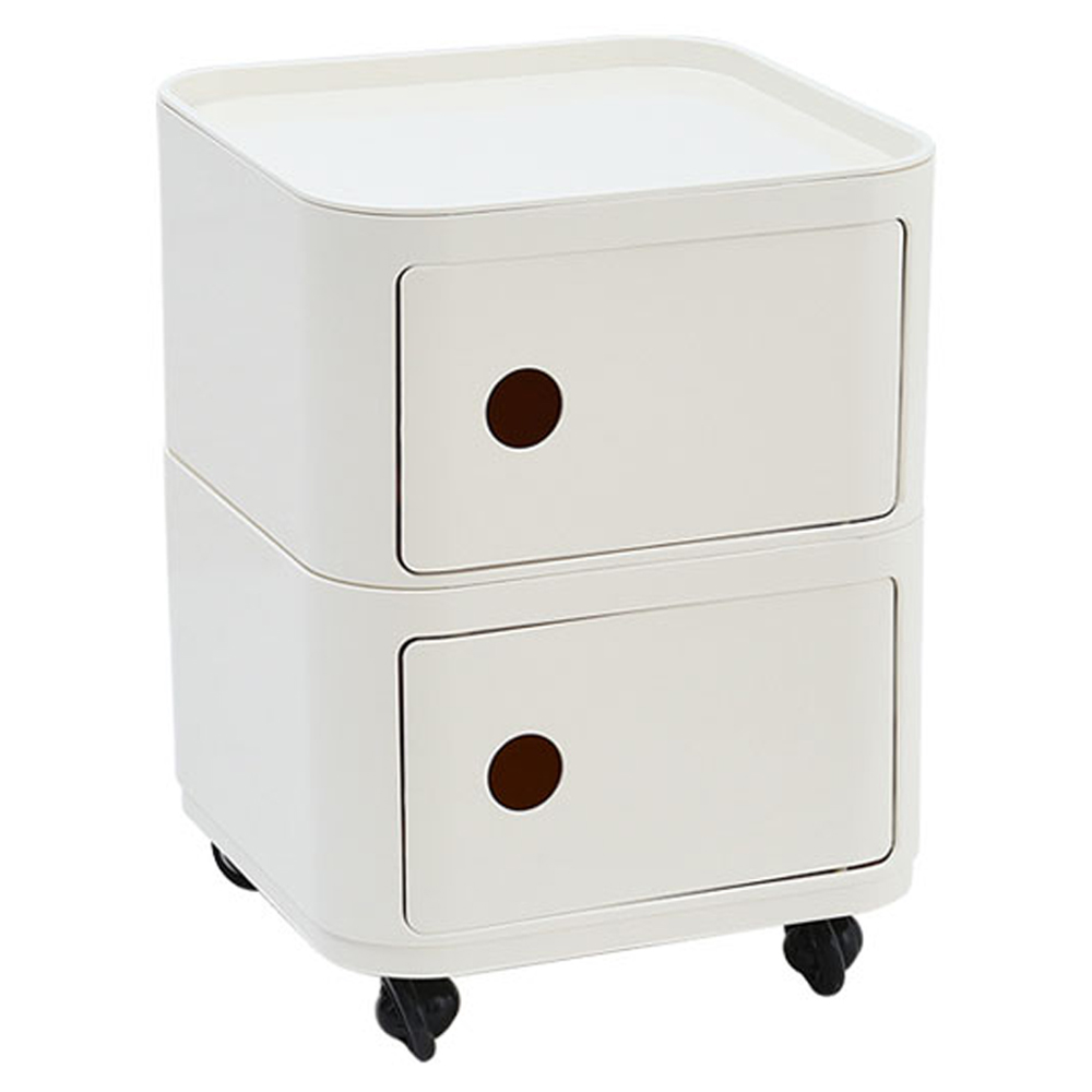 Living and Home 2 Tier White Square Plastic Storage Drawer Image 1
