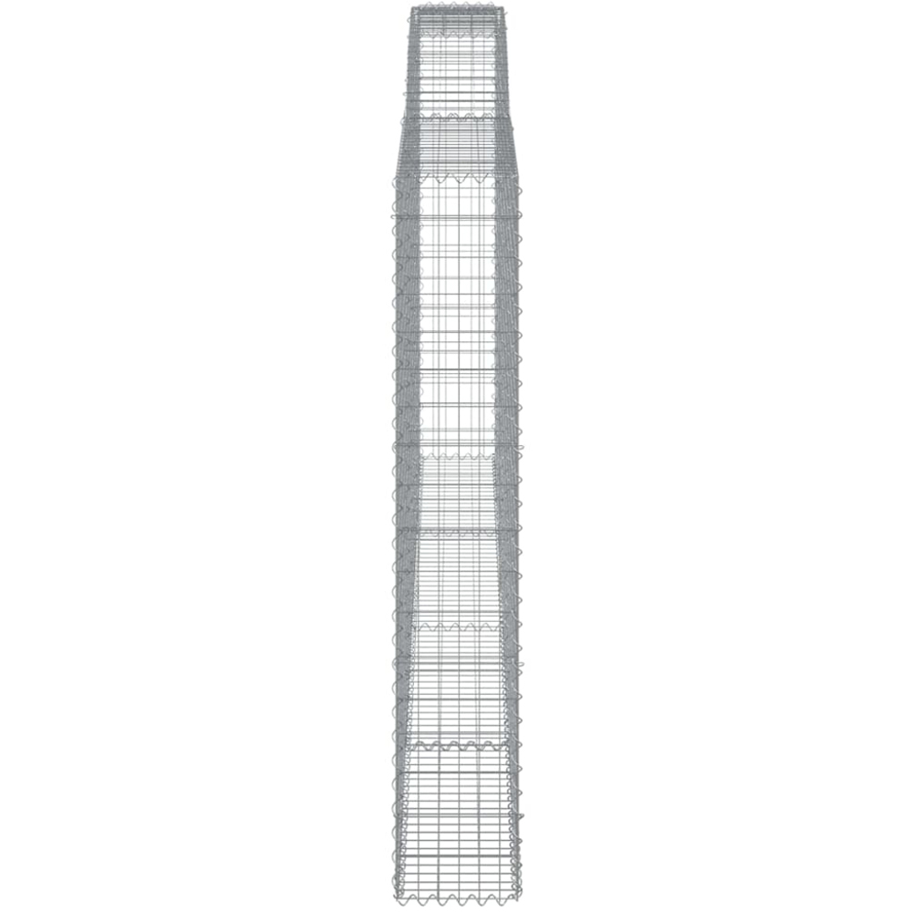 vidaXL Silver Galvanised Iron Arched Gabion Basket 400 x 30 x 180/200cm 9 Pack Image 3