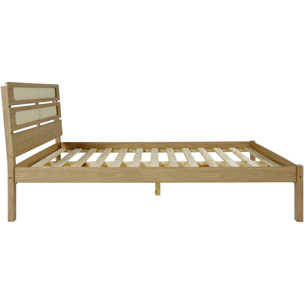 Seconique Santana Double Light Oak and Rattan Effect Bed Image 5