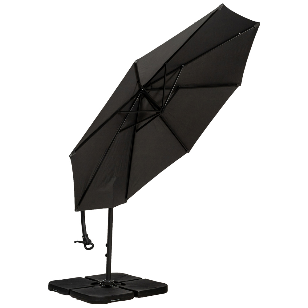 Royalcraft Grey Deluxe Pedal Rotating Cantilever Overhanging Parasol 3m Image 4