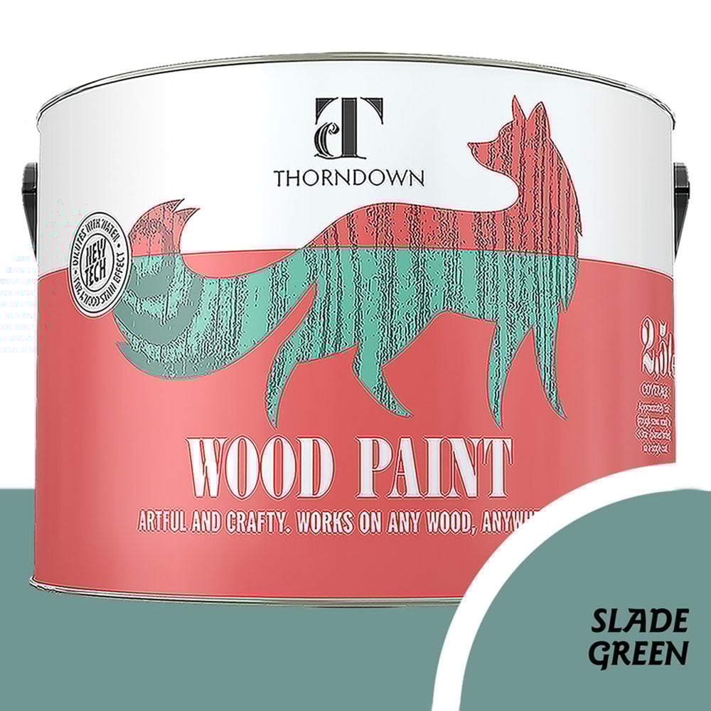 Thorndown Slade Green Satin Wood Paint 2.5L Image 4