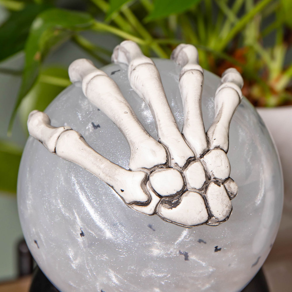 Samuel Alexander Light up Grey Skeleton Hand Globe Decoration 15cm Image 7