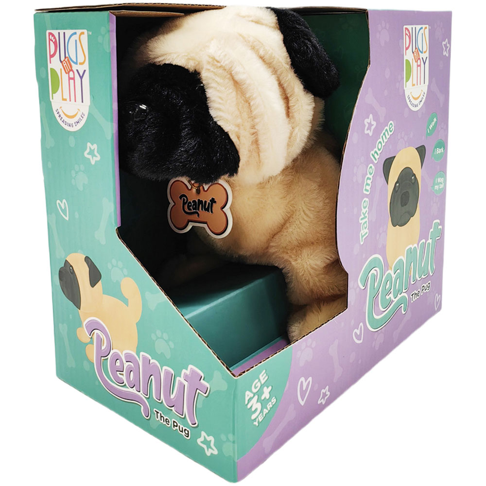 Pugs at Play Peanut The Pug Interactive Walking Dog Plush Soft Toy Image 2