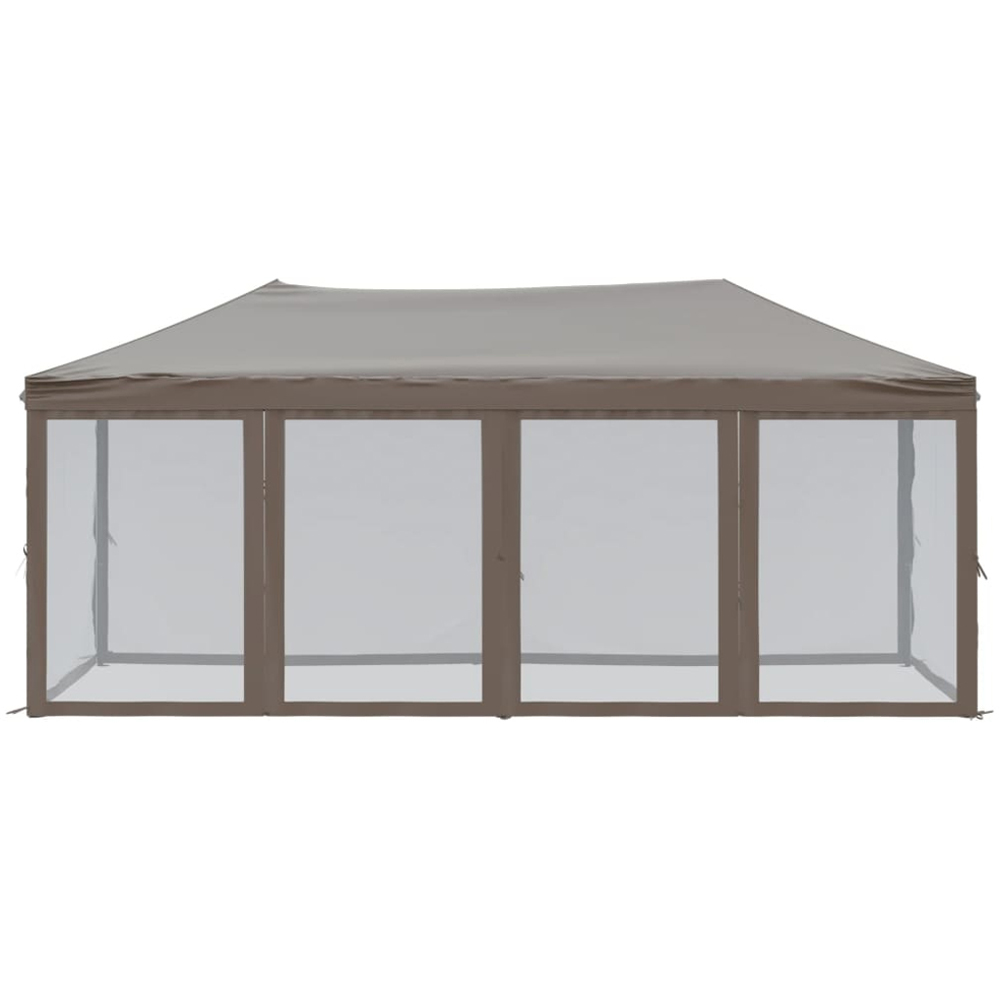 vidaXL 3 x 6m Taupe Foldable Party Tent with Sidewalls Image 3