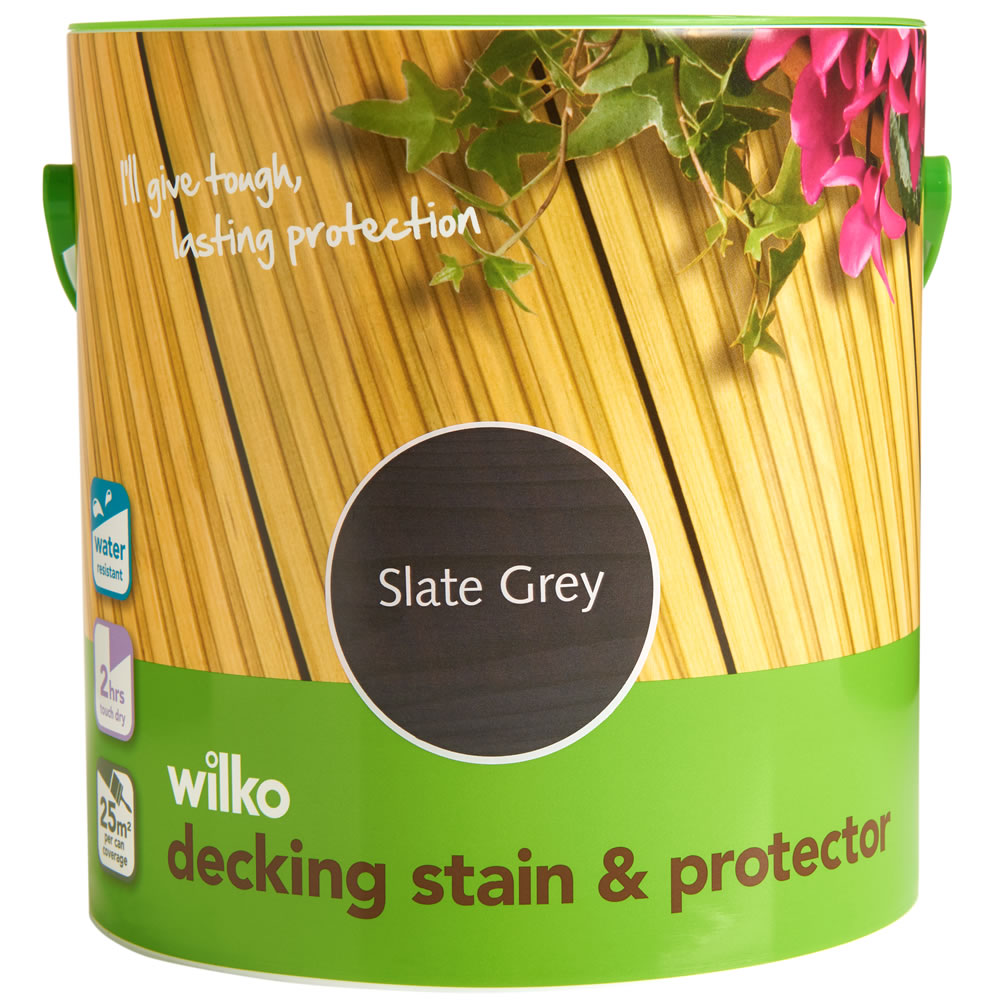 Wilko Slate Grey Decking Stain and Protector 2.5L Image
