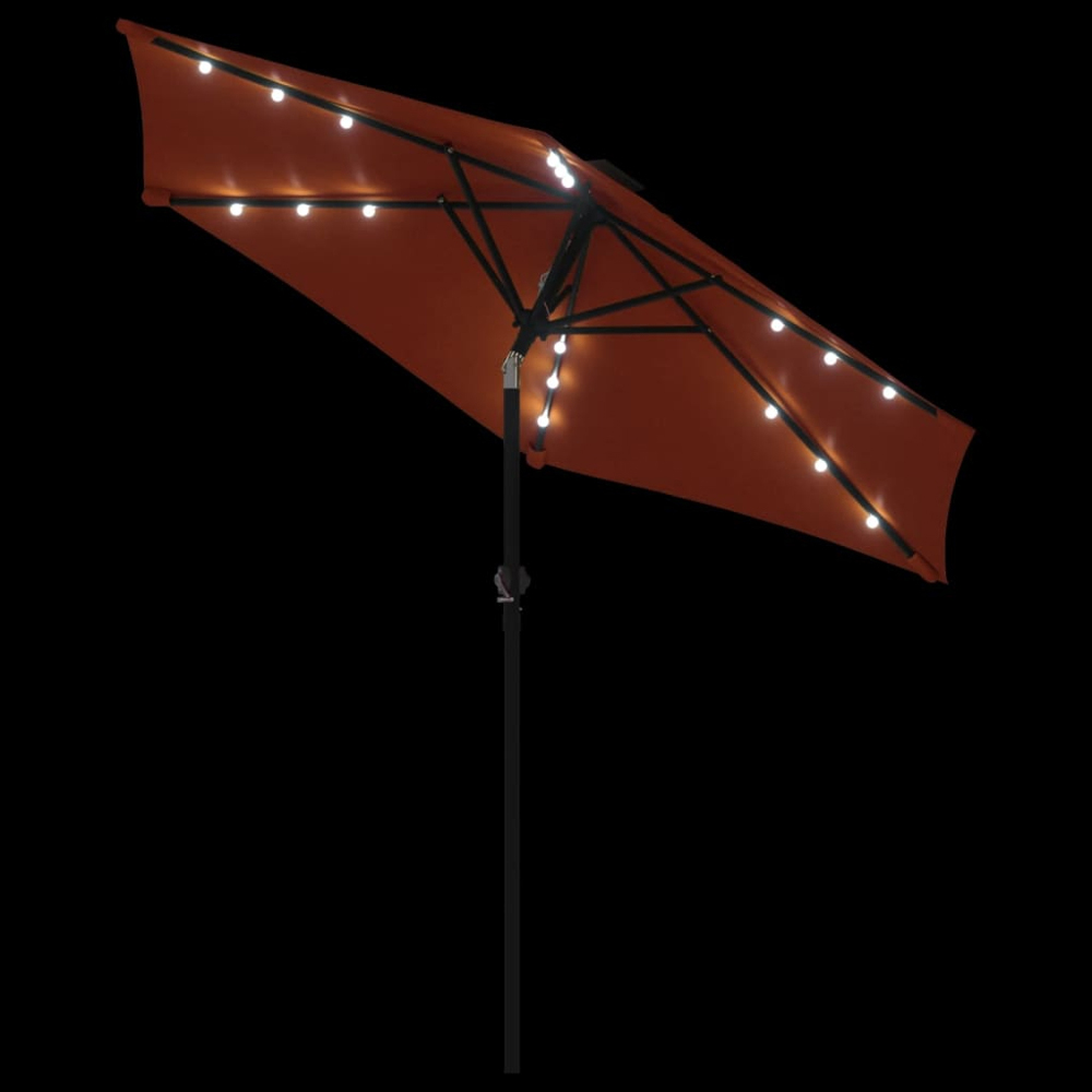 vidaXL Orange LED Light Garden Parasol with Steel Pole 2.25m Image 8