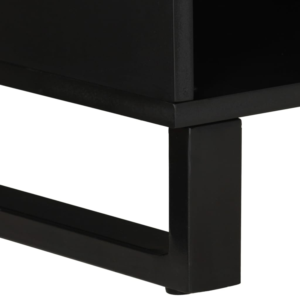 vidaXL Single Drawer 3 Shelf Light Brown Solid Mango Wood TV Cabinet Image 7