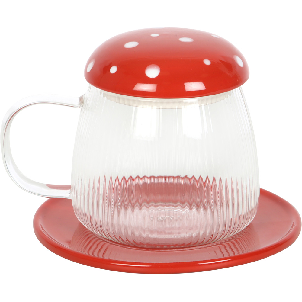 Something Different Wholesale Glass Mushroom Mug and Saucer Wilko