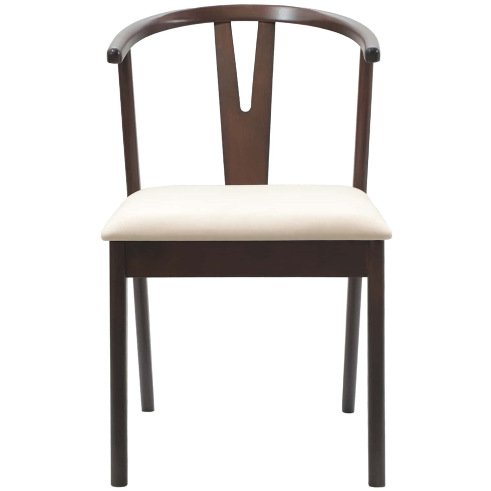 vidaXL Set of 2 Light Brown Rubberwood Dining Chairs Image 3