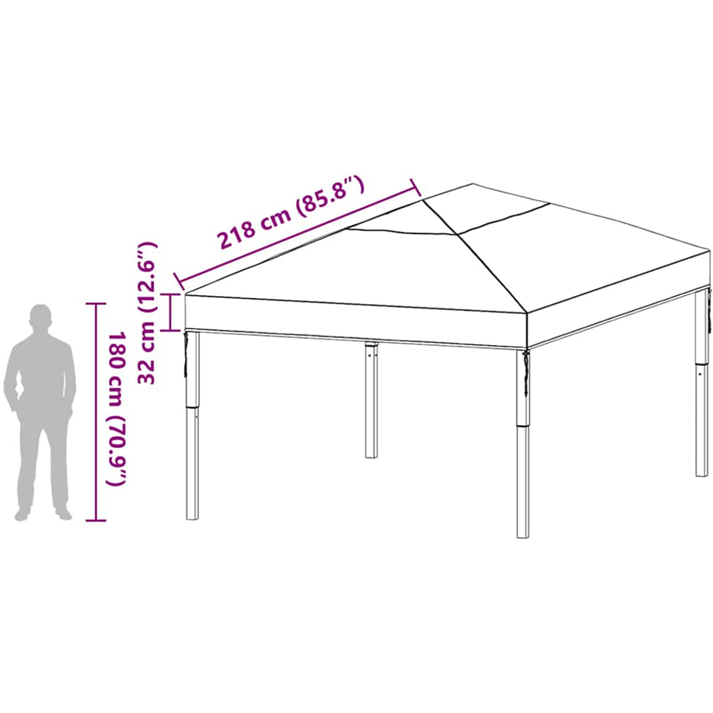 vidaXL 4 x 3m Transparent Single Tier Roof Gazebo Replacement Canopy Image 8