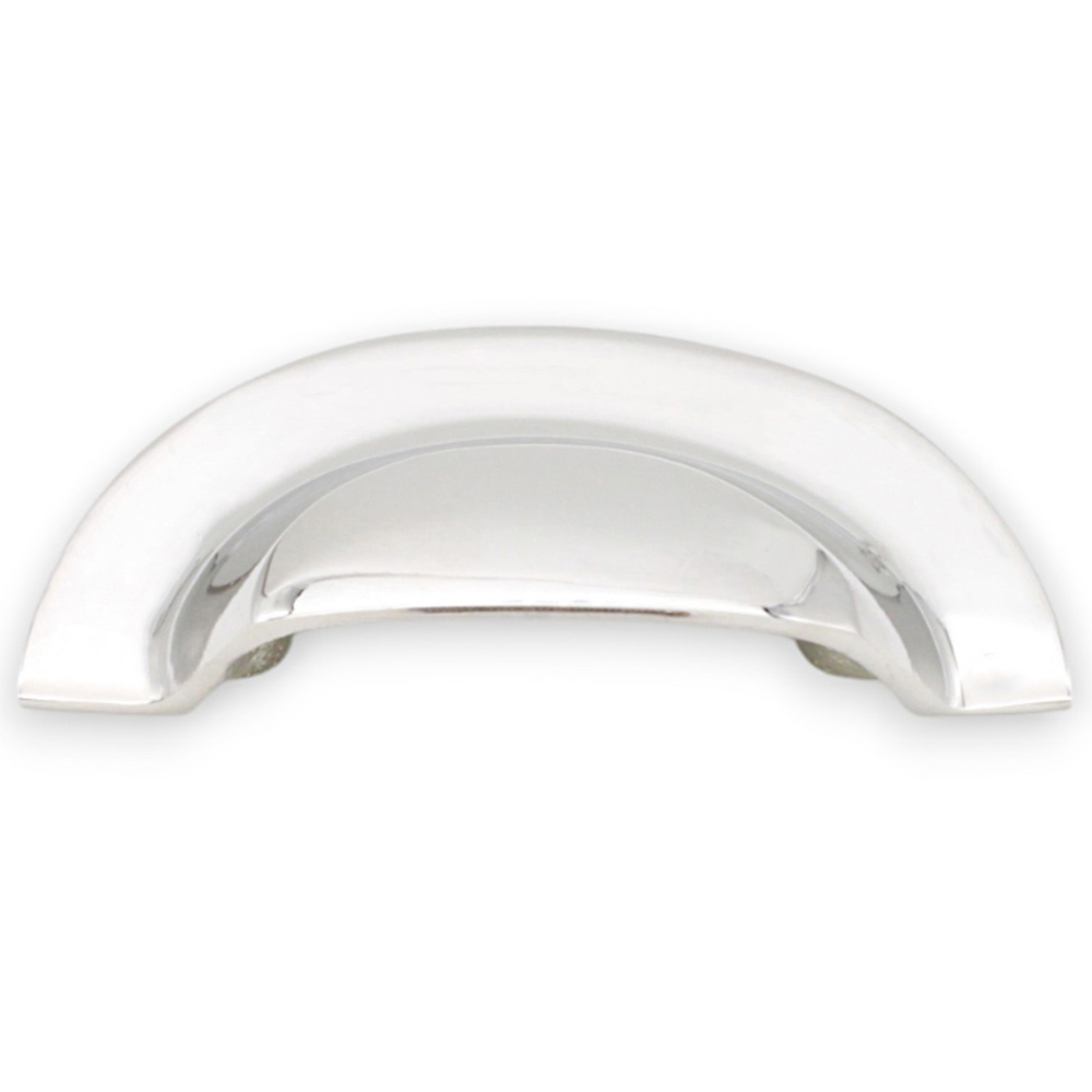 Spira Brass Polished Nickel Large Slim Cup Pull Drawer Handle Image 4