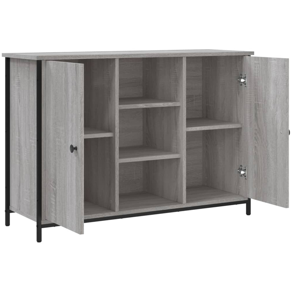 vidaXL 2 Door 3 Shelf Grey Sonoma Wooden Sideboard Image 5