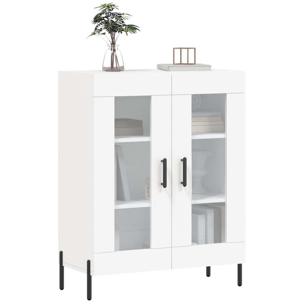 vidaXL 2 Glass Door White Sideboard Image 3
