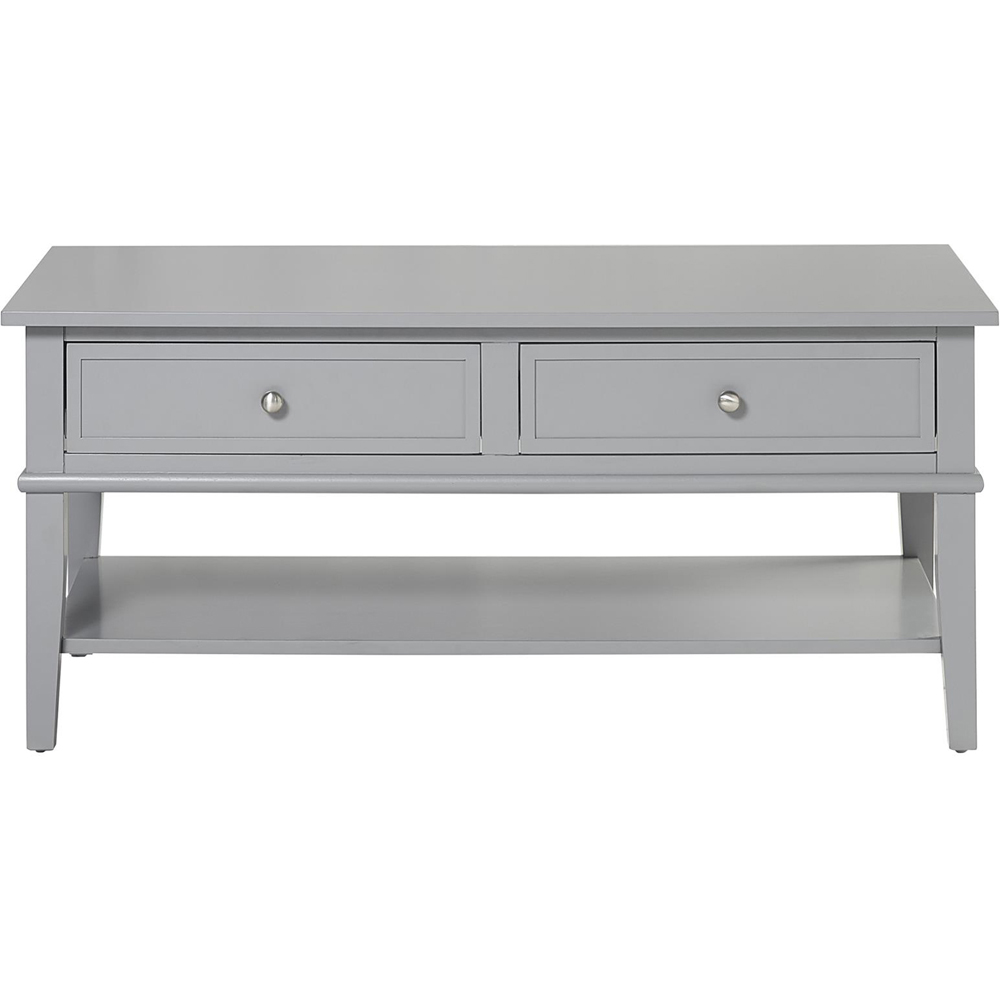 Dorel Franklin 2 Drawer Single Shelf Grey Coffee Table Image 3