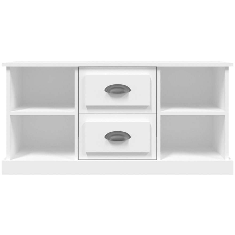 vidaXL 2 Drawer 4 Shelf White TV Cabinet Image 6