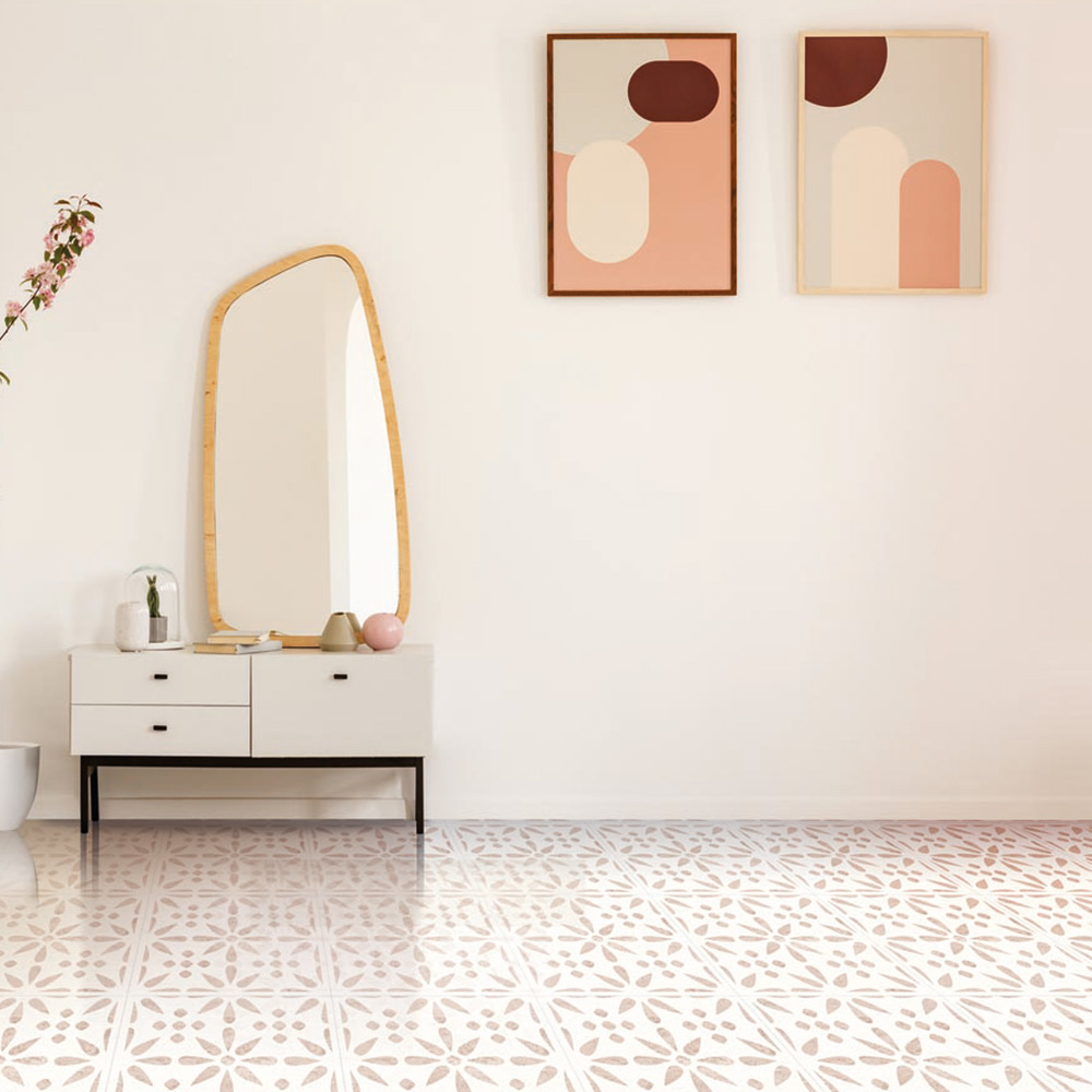DCFix Vintage Flowers Self Adhesive Floor Tiles 10 Pack Wilko