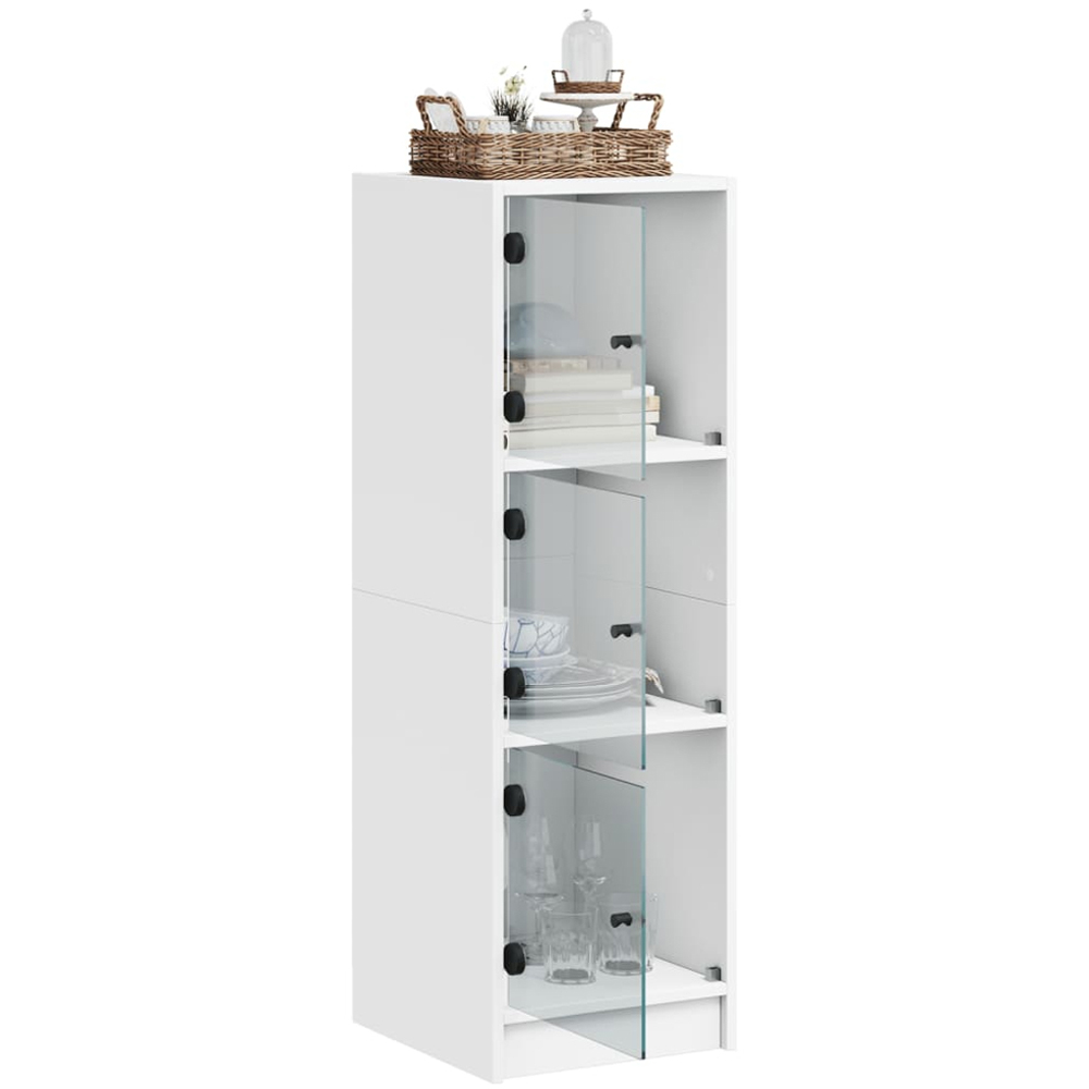 vidaXL 3 Door 3 Shelf White Highboard Image 5
